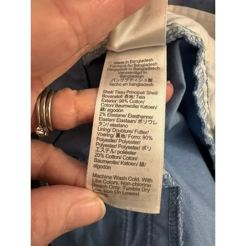 J. Crew 9 inch Frankie Bermuda Chino Short Light Blue 16